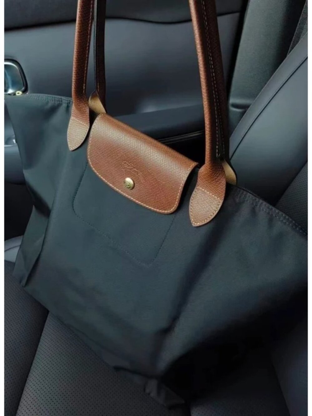 Longchamp Le Pliage Tote Bag Black Canvas Large
